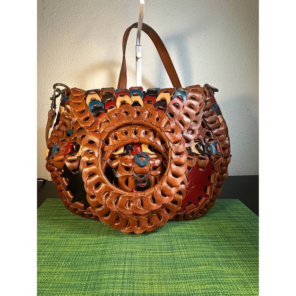 Patricia Nash Pisticci Turquoise Multi-Color Chain Leather Bag - Picture 7 of 9